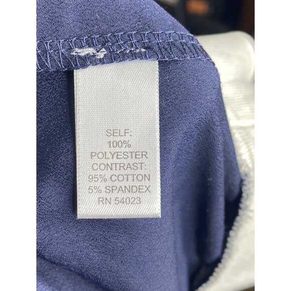 Piperlime Woman’s V Neck Rib Navy Trim Varsity Long sleeve Pullover SZ M - Picture 5 of 6